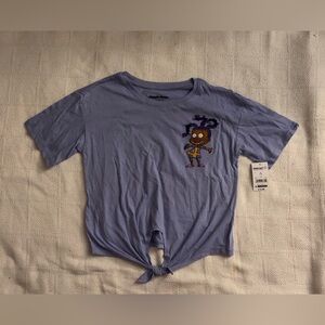 Rugrats Graphic Tie Front Shirt Nickelodeon Purple Vintage 90s Style